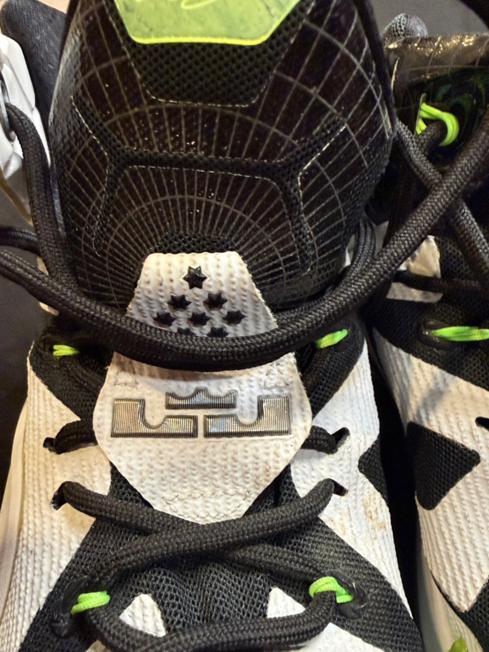 Men's White and Green Basketball Sneakers - Performance Court Shoe - Picture 2 of 7